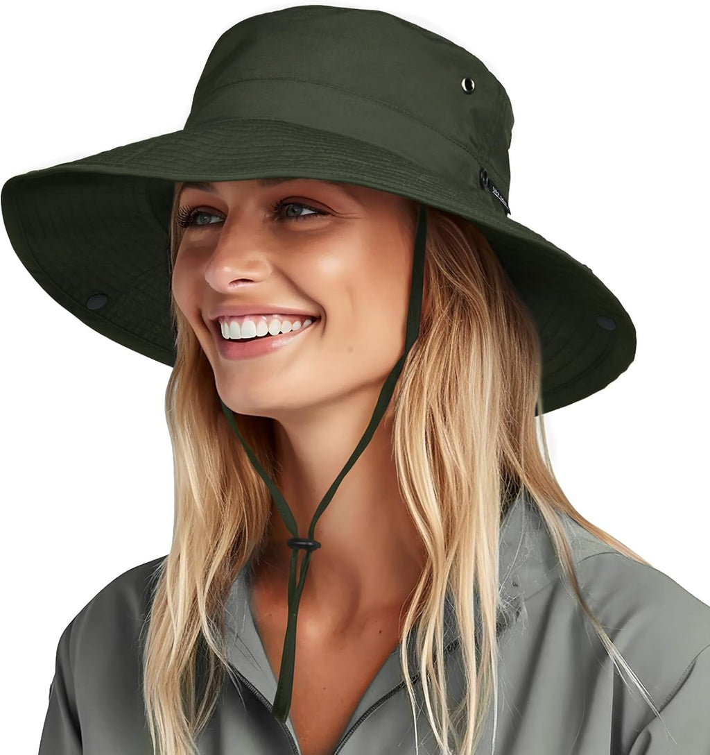FURTALK Sun Hats for Women Ponytail Wide Brim Summer Packable Cowboy Hat