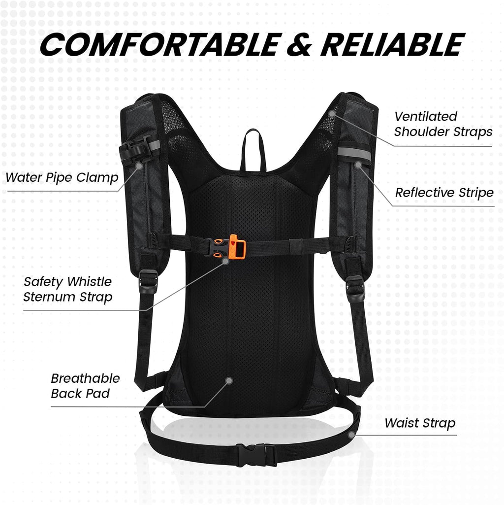 Nepest Hydration Pack Backpack with 2L Water Bladder Reflective Lightweight