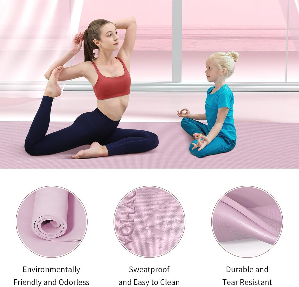 Extra Wide & Thick 8mm Yoga Mat, 72"x31.5"