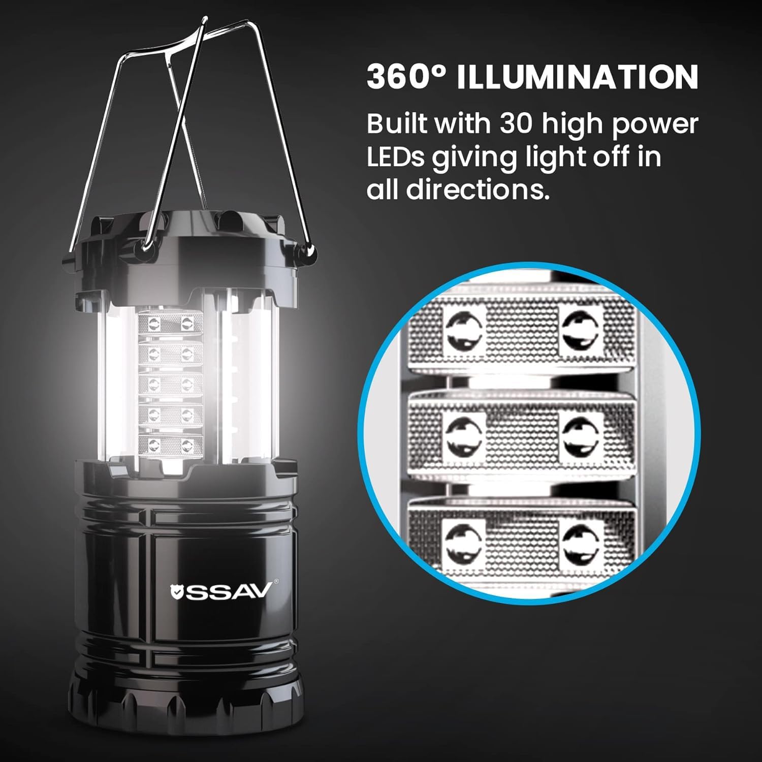 SSAV Battery Powered LED Lanterns (Batteries Included) (3 Pack)
