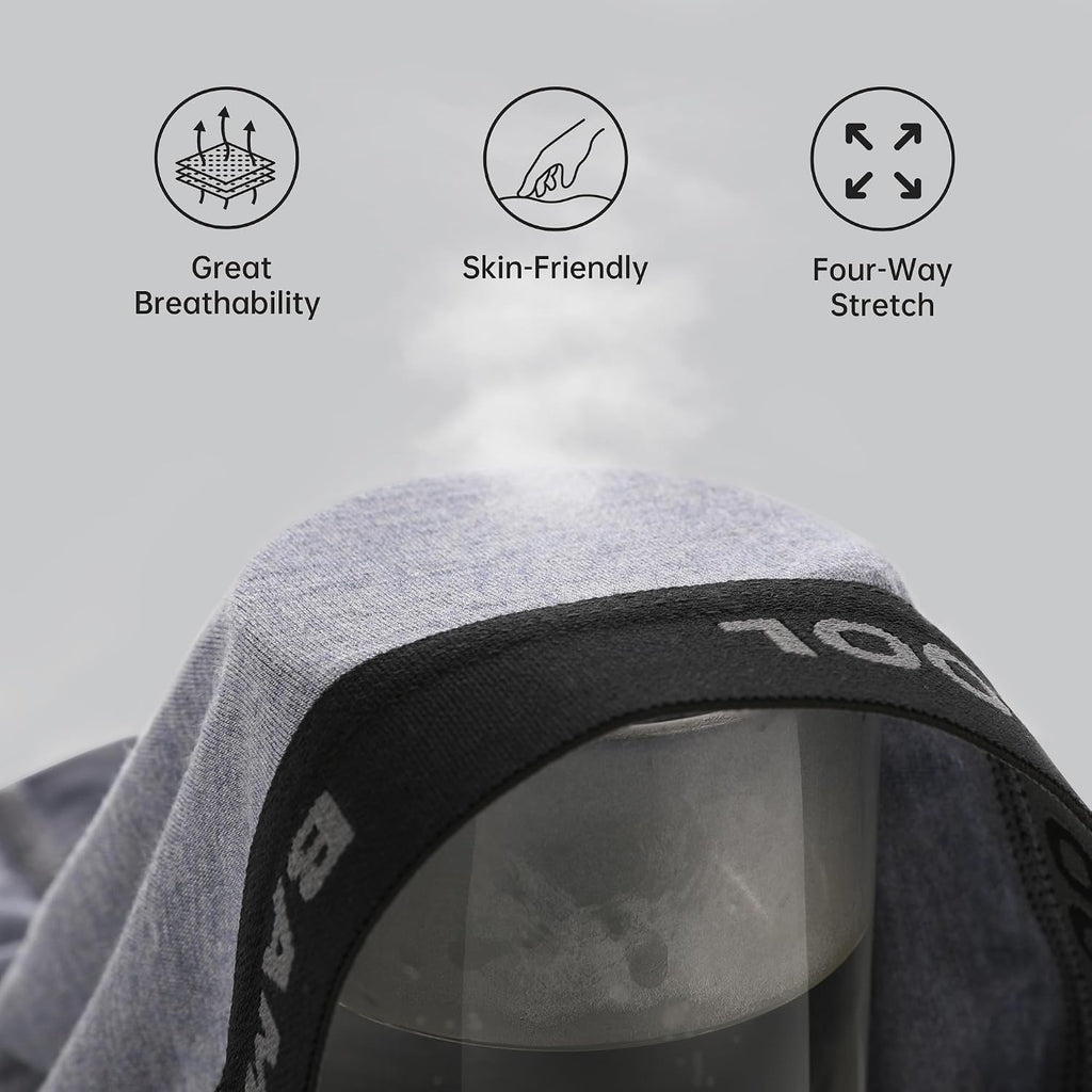 BAMBOO COOL Men's Boxer Briefs Ultra Breathable Underwear Multipack