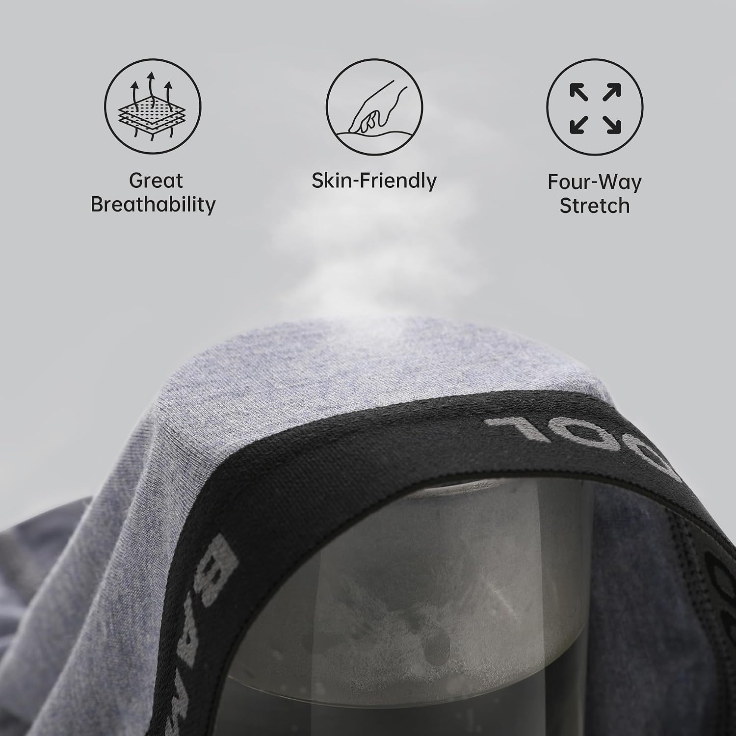 BAMBOO COOL Men's Boxer Briefs Ultra Breathable Underwear Multipack
