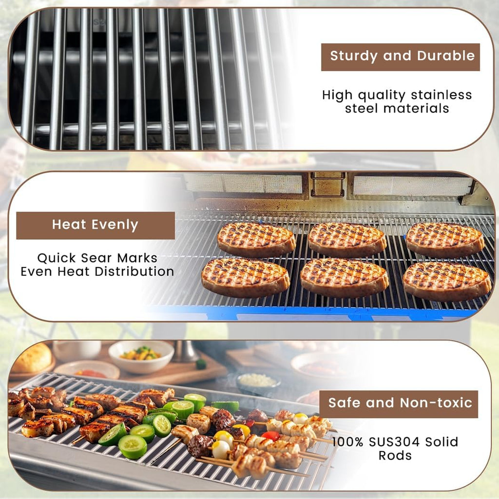 SF027C (3-Pack) 17 3/4" Stainless Steel Cooking Grid for Kenmore 148.16156210, 148.1637110; Master Forge 3218LT, 3218LTM, 3218LTN, DG0576CC, E3518-LP, L3218; Perfect Flame SLG2007D