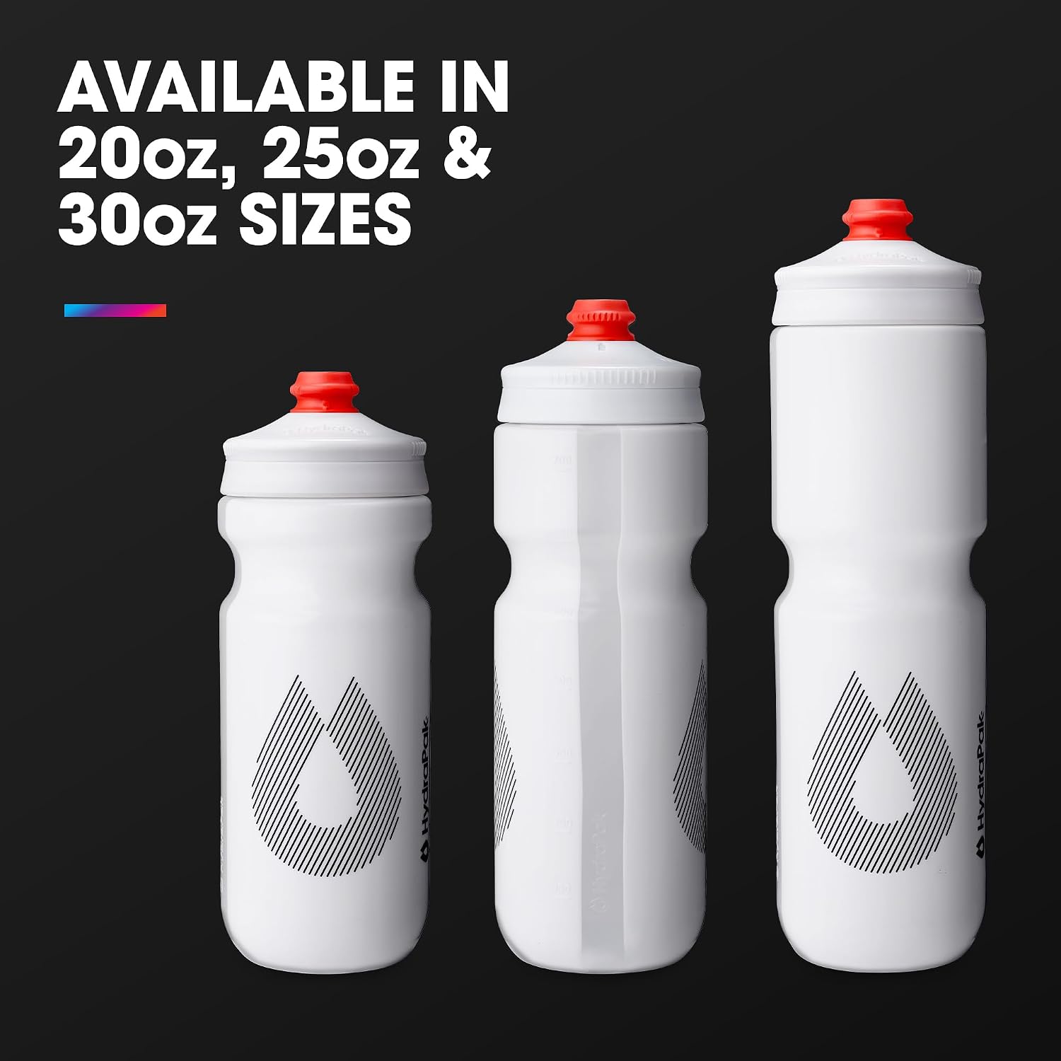 HydraPak Breakaway Surge Lightweight Bike Water Bottle (25oz, White)