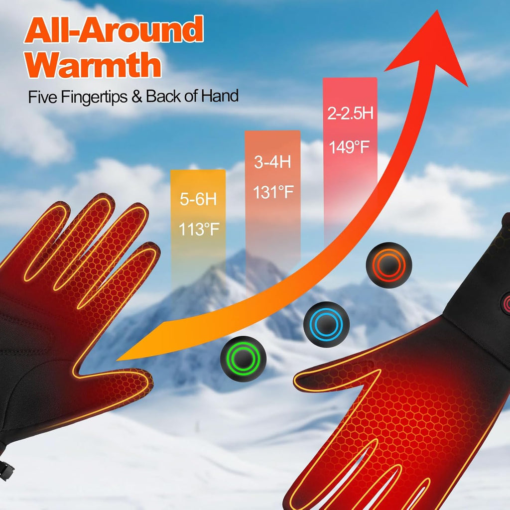 Heated Gloves Liners Rechargeable for Men & Women Thin Electric Gloves