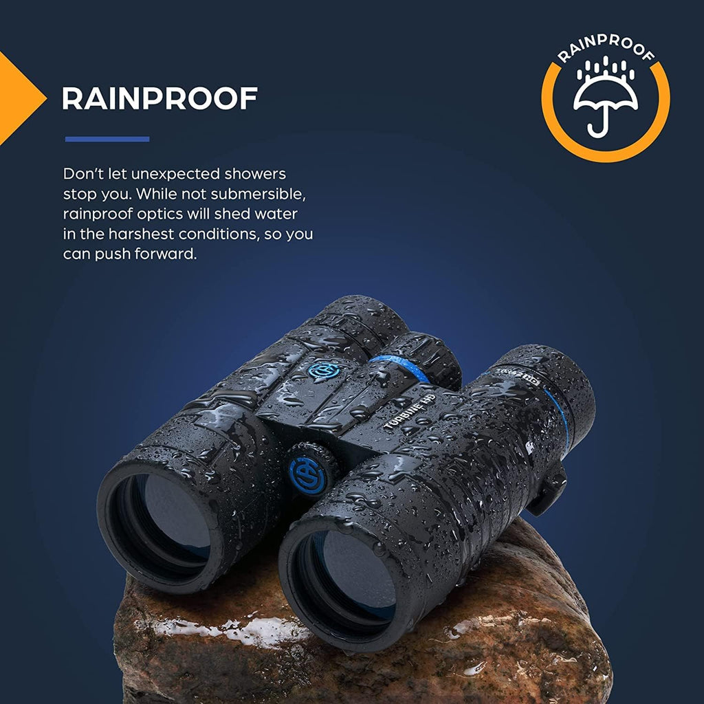 TSO Turbine HD 10x42 Roof Prism Binoculars for Adults, HD Glass with Multi-Coated Optics, 15.5mm Long Eye Relief, Rainproof Binoculars for Bird Watching, Hunting, Hiking, Travel & Wildlife Viewing