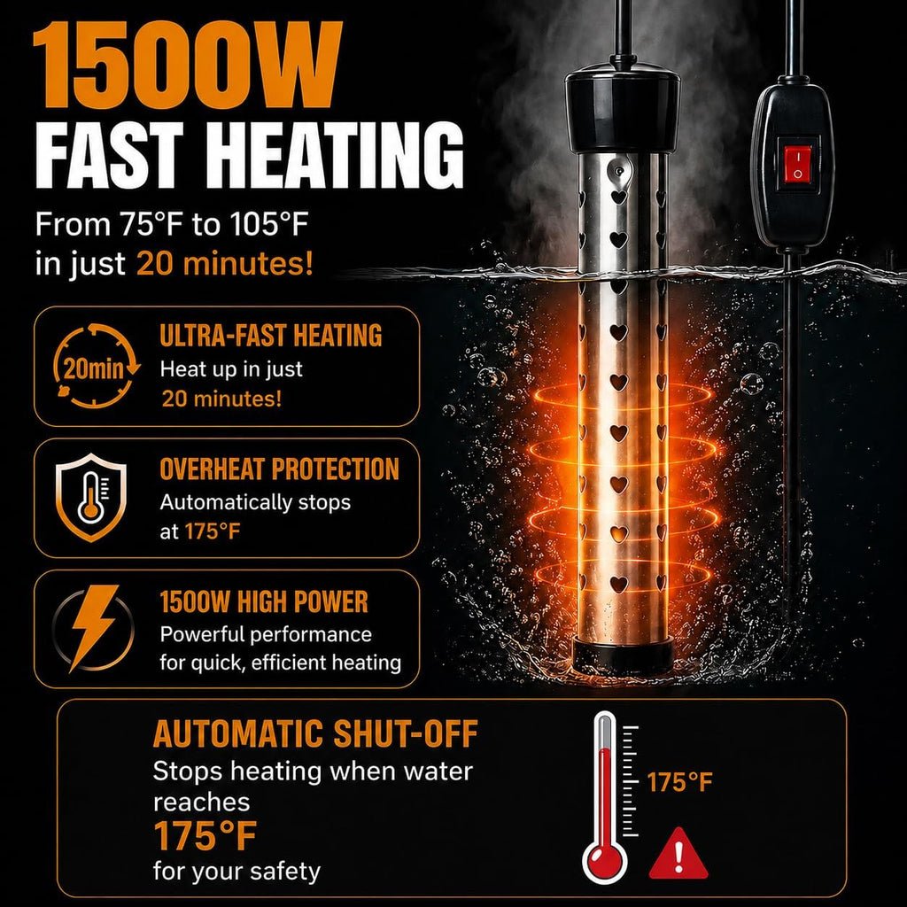 Portable Shower With Heater for Camping,1500W High-Power Quick Heating