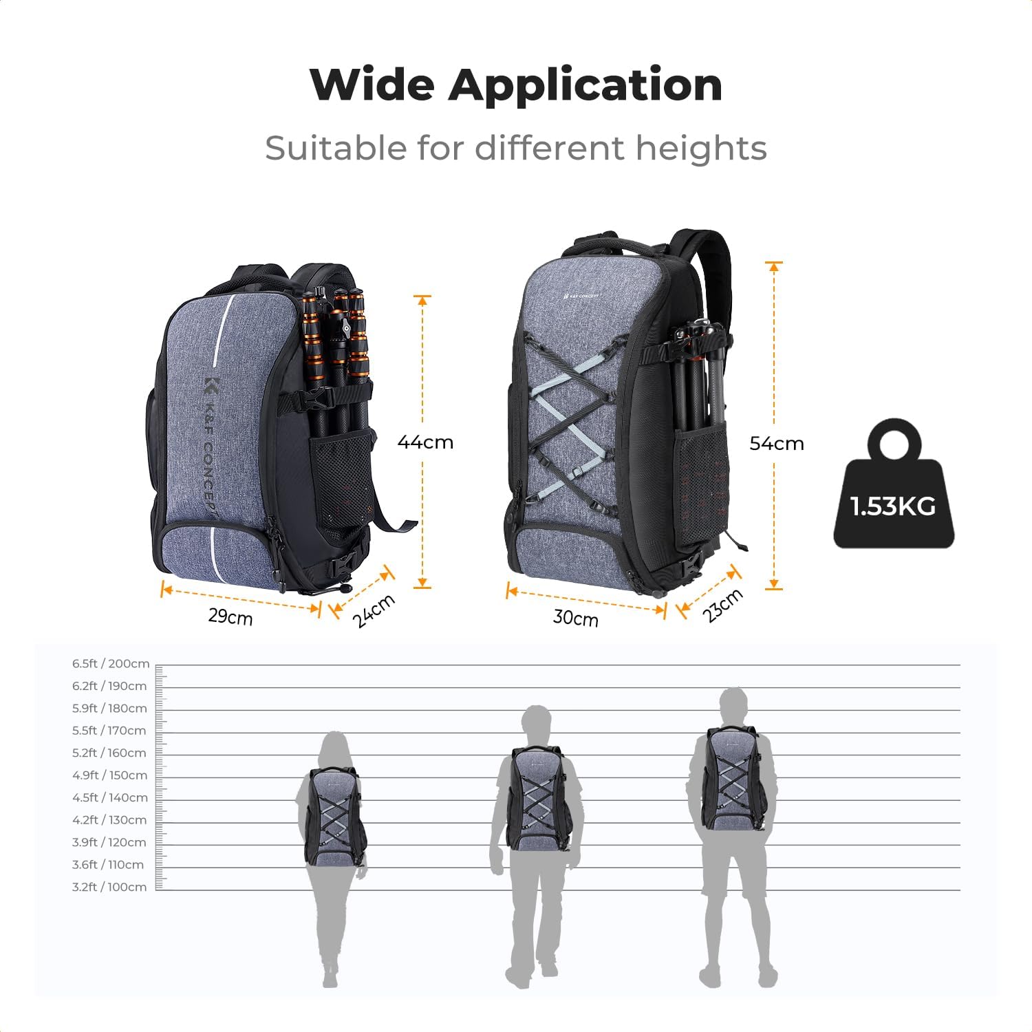 K&F CONCEPT Camera Backpack,30L Large Capacity Camera Bag for Photographers