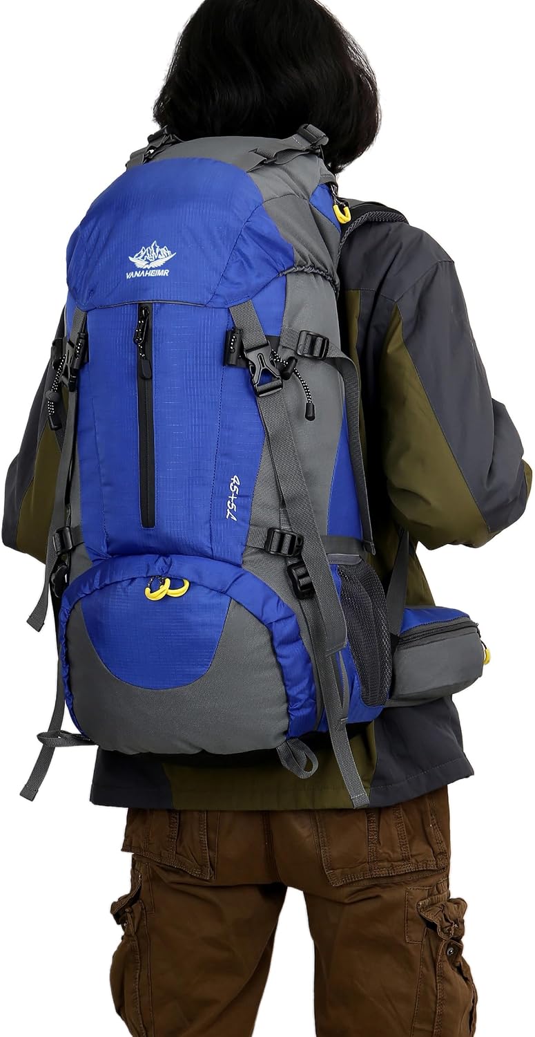 WoneNice 50L(45+5) Waterproof Hiking Backpack Outdoor Daypack w/Rain Cover