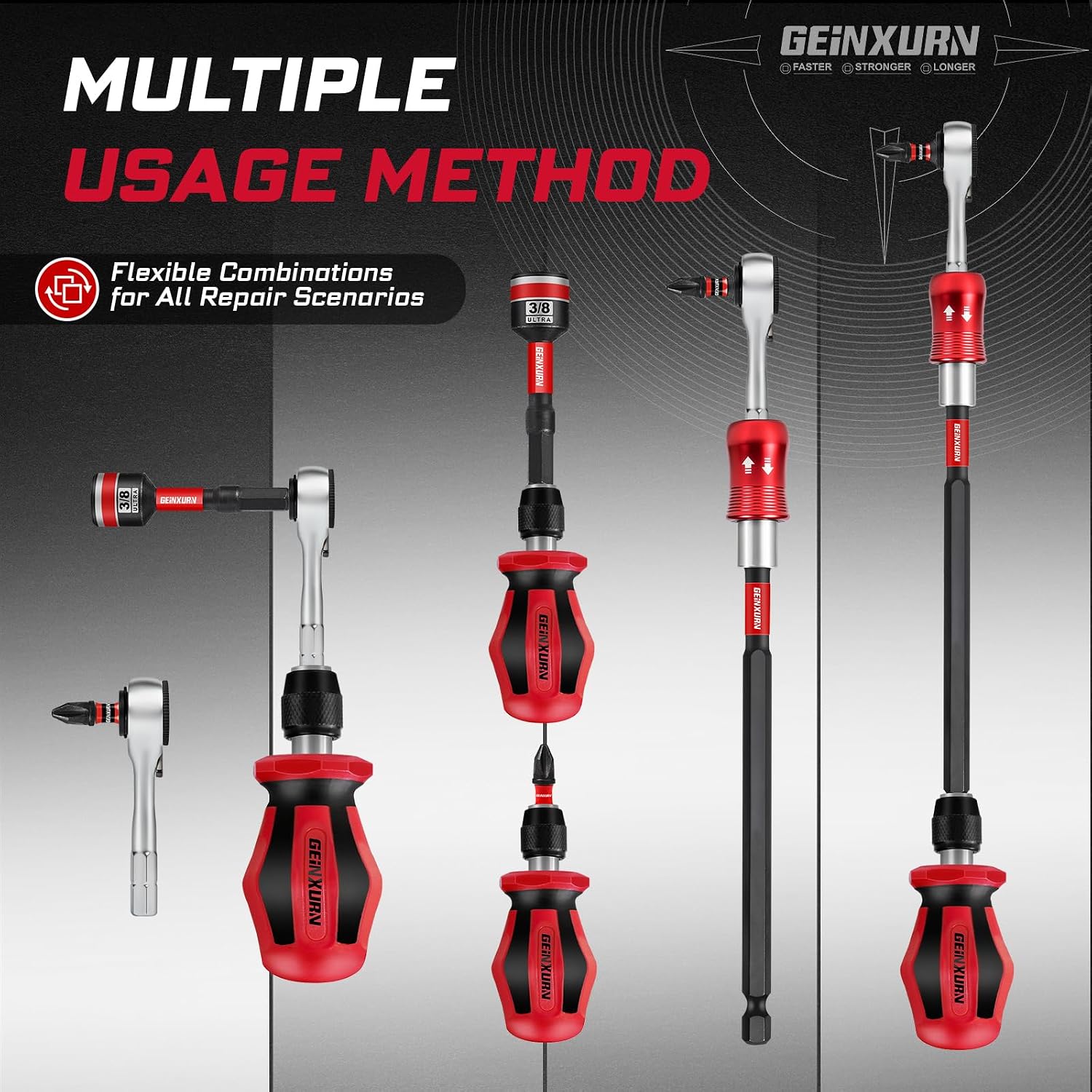 Geinxurn 21 Pieces Tool Kit Include Mini Ratchet Wrench, S2 Steel Screwdriver Bit, Mini Screwdriver Handle, Magnetic Locking Bit Holde, Socket Wrench Nut Driver Set. Portable Hand Tools Set for Repair