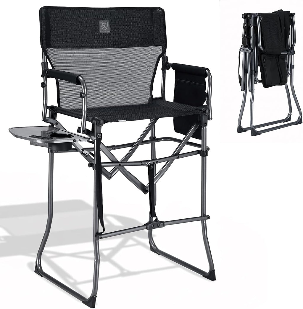 EVER ADVANCED Portable 30.7" Seat Height Tall Camping Directors Chair
