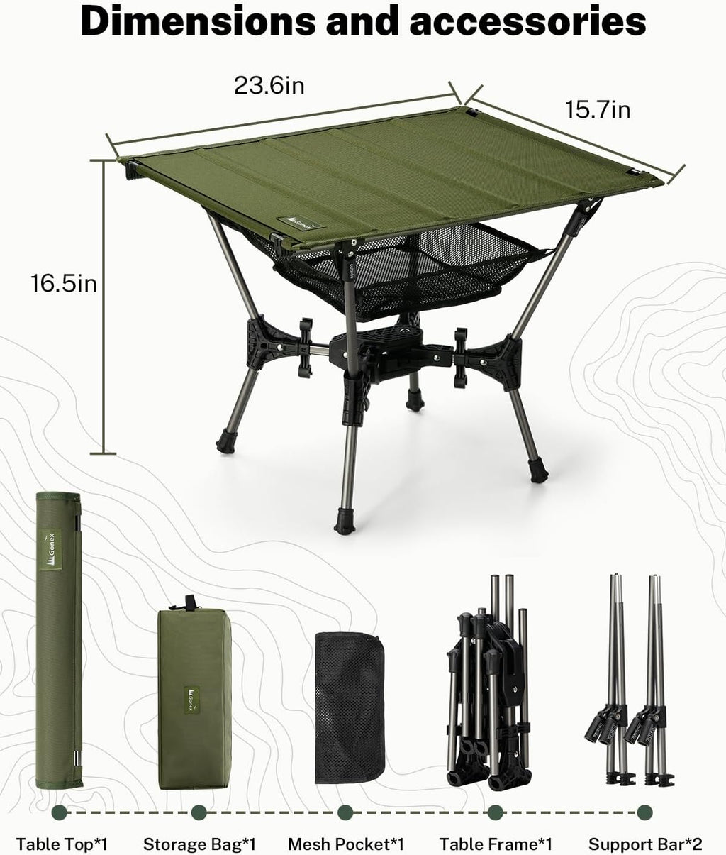 Gonex Portable Camping Table, Lightweight Foldable Camp Side Table