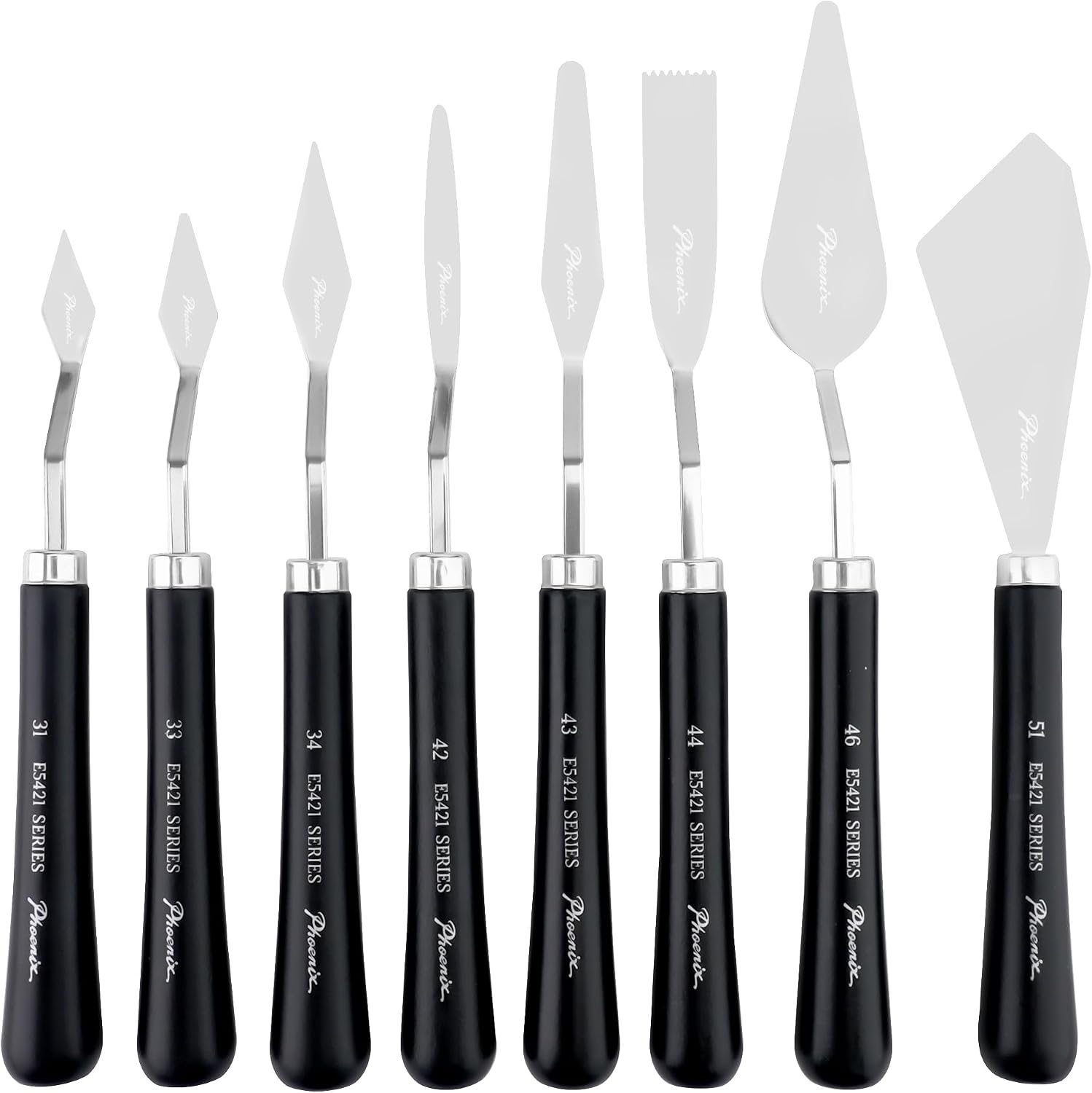 PHOENIX Flexible Palette Knife Set - 8 Stainless Steel Painting Knives with Gift Box, Art Knife with Wood Handle, Paint Spatula for Oil Acrylic Paint