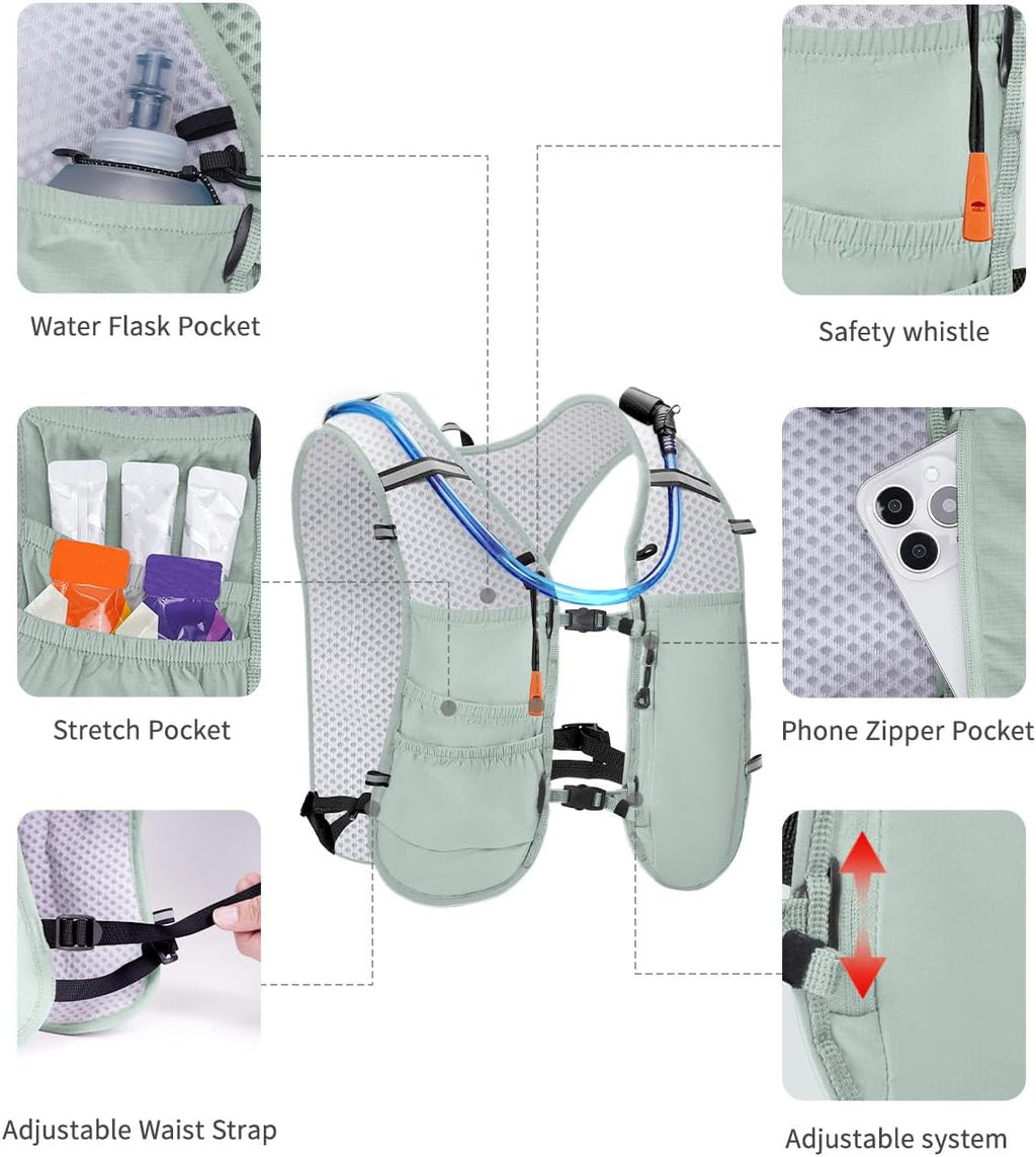 ECOHUB Lightweight Hydration Vest Water Backpack with 2L Water Bladder