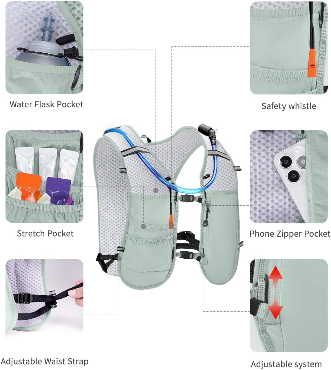 ECOHUB Lightweight Hydration Vest Water Backpack with 2L Water Bladder