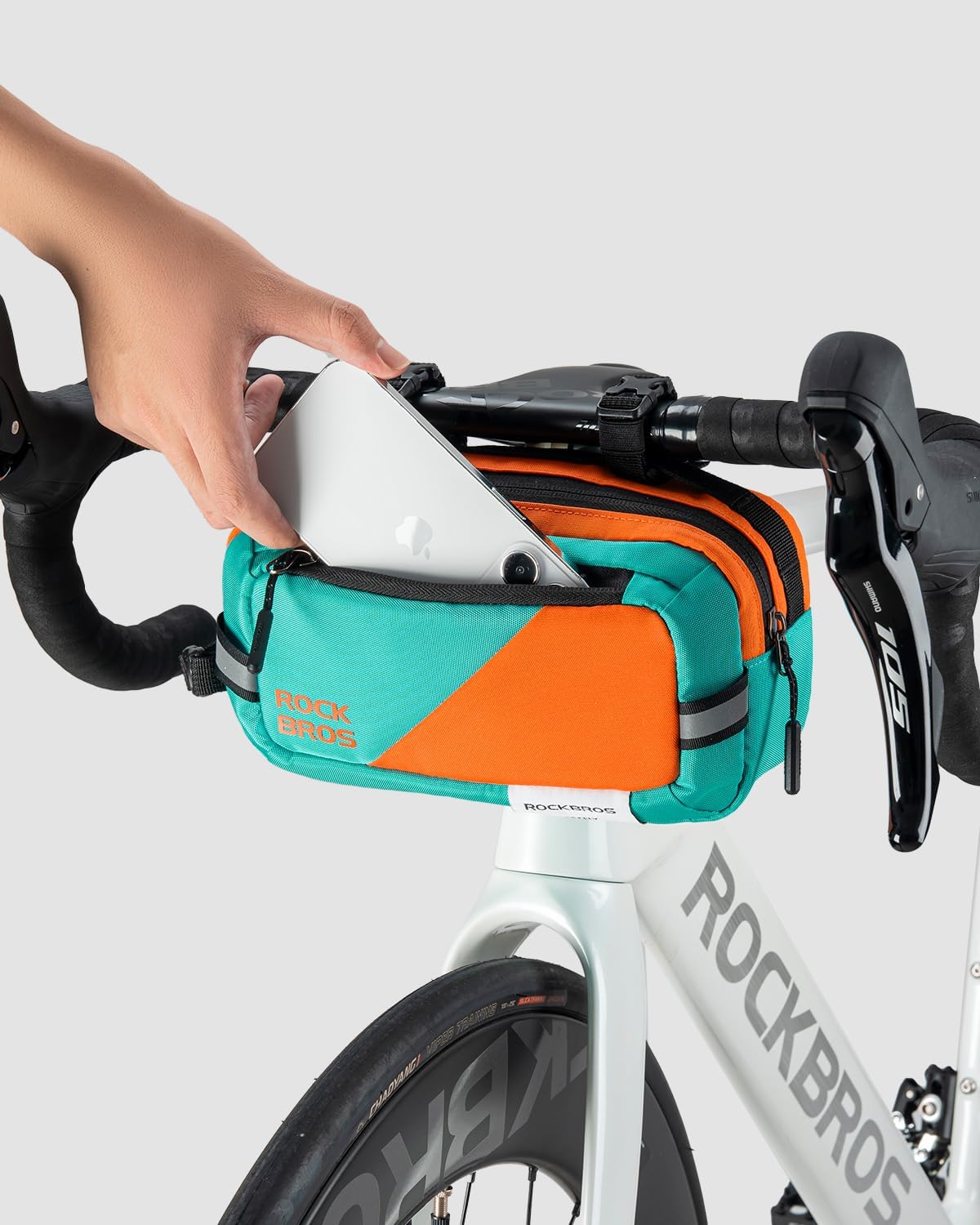 ROCKBROS Bike Handlebar Bag 2.5L 3-Strap Quick Release with Shoulder Strap