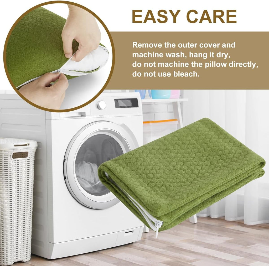 Ivellow Memory Foam Travel Pillow,Small Camping Pillow for Sleeping,Avocado