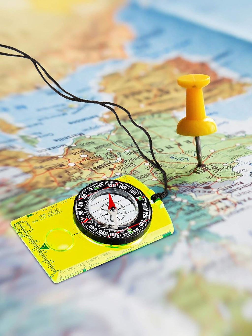 Gejoy 4 Pcs Orienteering Compass Advanced Scout Compass for Hiking