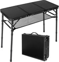 3ft Folding Camping Table with 3 Adjustable Height Max 27.3 Inch