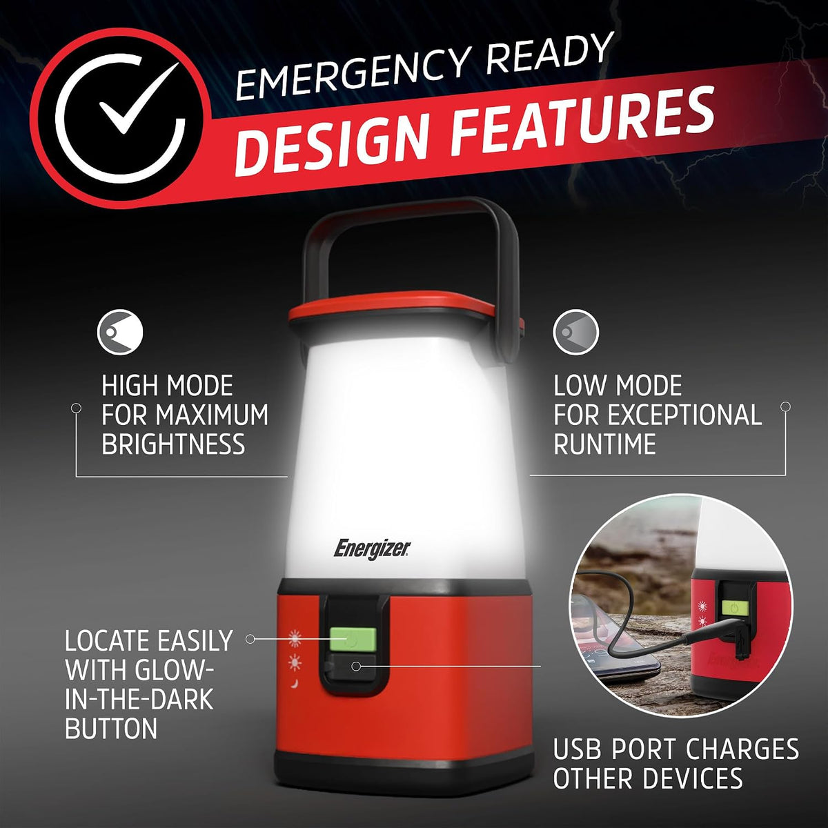 ENERGIZER LED Camping Lantern 360 PRO, IPX4 Water Resistant Tent Light, Ultra Bright Battery Powered Lanterns for Camping, Outdoors, Emergency Power Outage