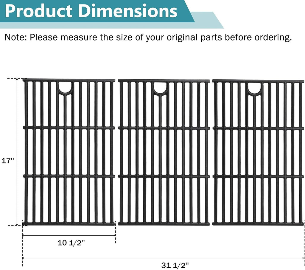 Criditpid 17 Inch Grill Grates for Charbroil Performance 6 Burner 463229021 463229521 463228622 463259223, Cooking Grates Grids for Char-Broil Grill Parts, G426-0005-W1 Char-Broil Grill Grates