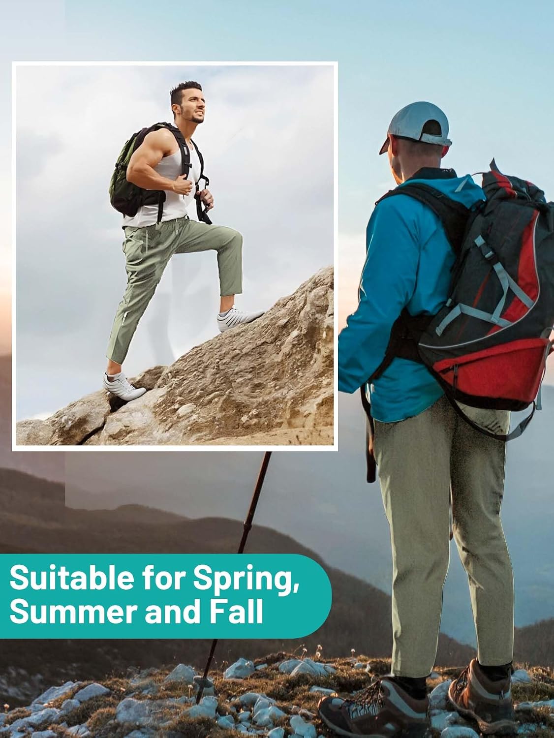 Hidkat Men's Hiking Pants Quick-Dry Lightweight Sweatpants