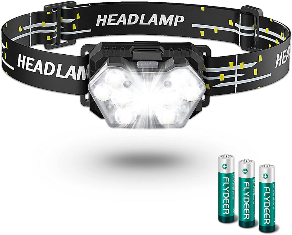 2000 Lumen 9 LED Headlamp, Ultra Bright Head Lamp with 6 Modes, Lightweight Head with Adjustable Strap, IPX5 Waterproof Headlight Great for Camping Hiking, 3 AAA Batteries Included