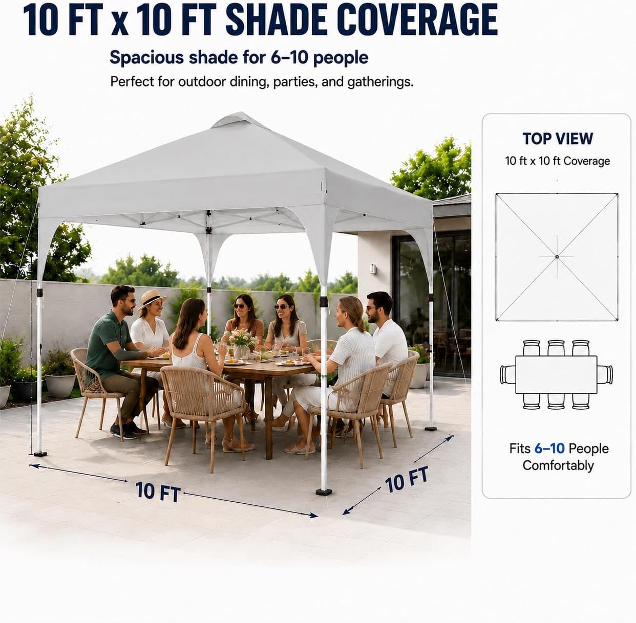 Yaheetech 10x10 Pop Up Canopy Tent for Outdoor Events, Light Gray