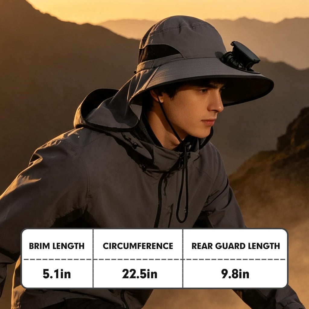 Outdoor Sun Hat Detachable Neck Face Flap UPF 50+UV Protection Visor Fishing Hats with Neck Flap for Men & Women