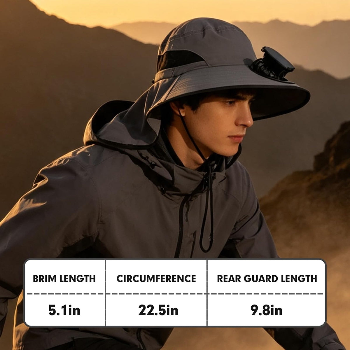 Outdoor Sun Hat Detachable Neck Face Flap UPF 50+UV Protection Visor Fishing Hats with Neck Flap for Men & Women