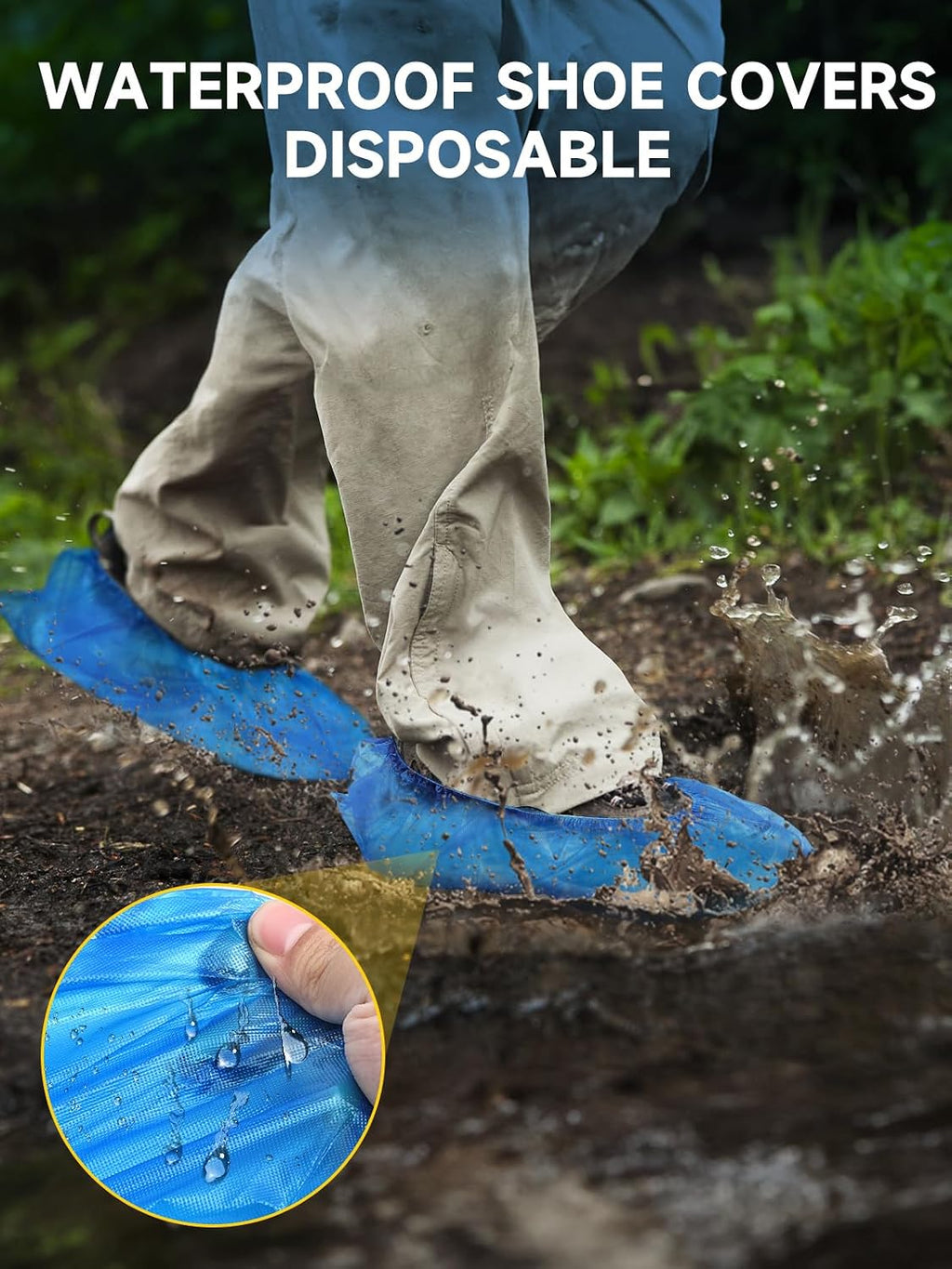 TOOSOFt Shoe Covers Disposable Non Slip Plastic Pack of 300 (150 Pairs)
