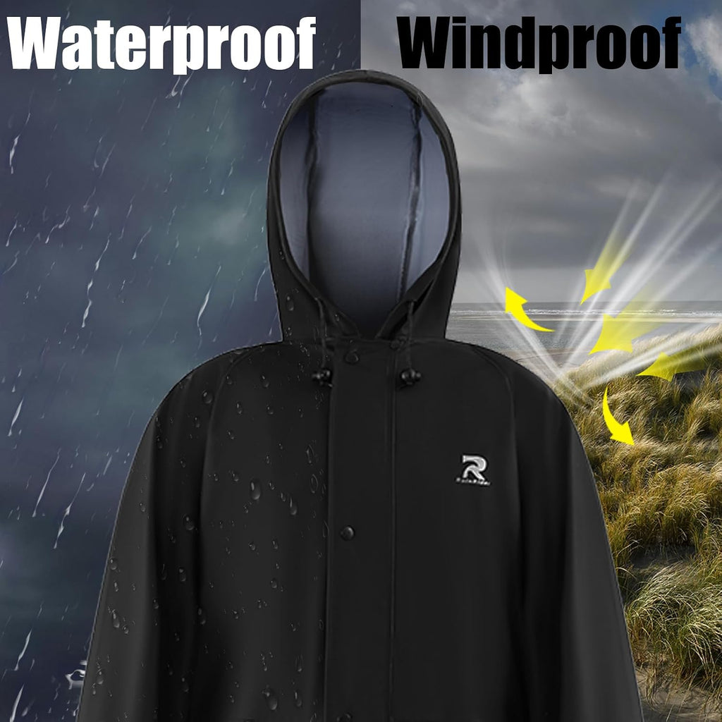 RainRider Rain Suits for Men Women Waterproof One Piece Rain Jacket & Pant Workwear Coverall