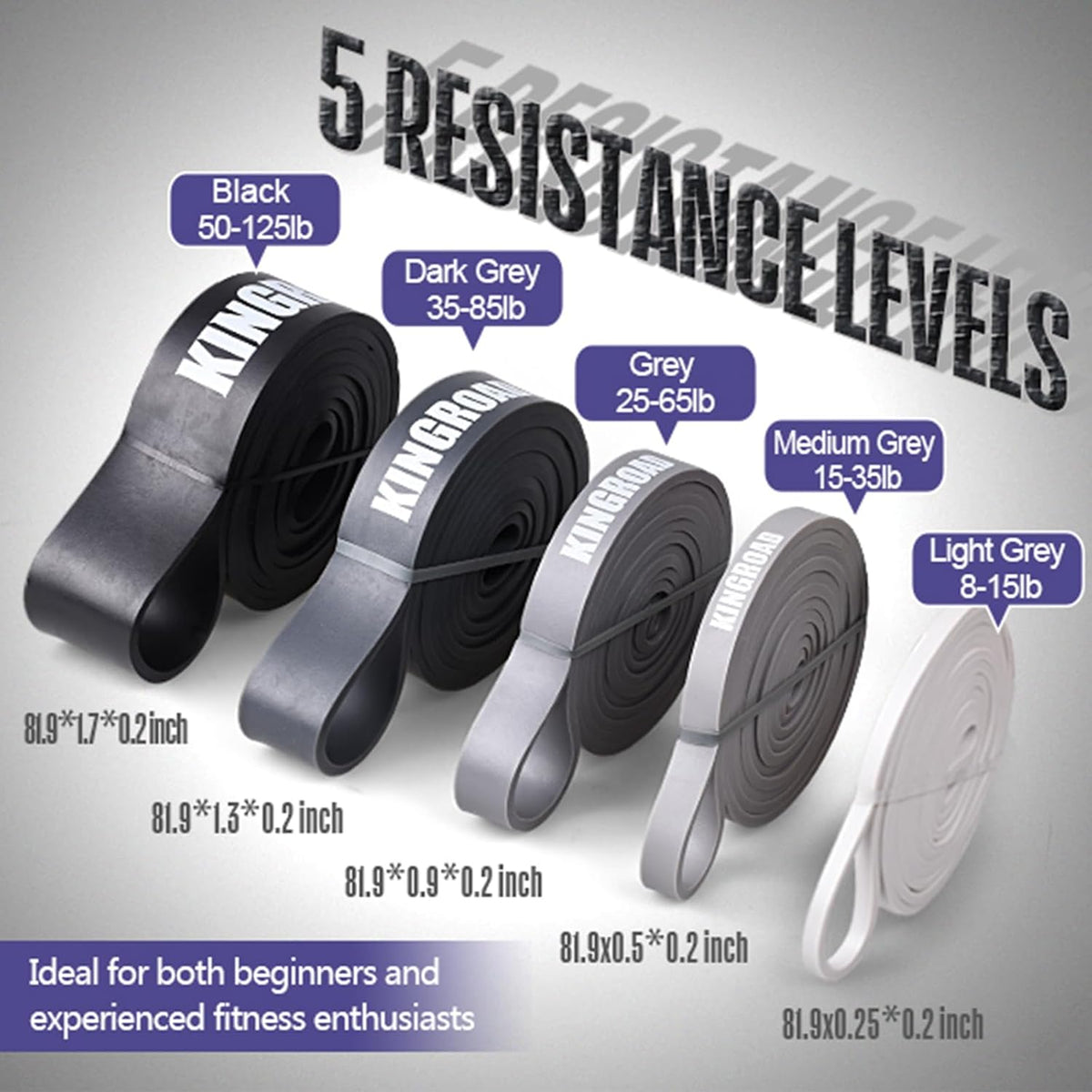 Resistance Band Pull Up Assistance Bands Sets Resistance Heavy Duty Exercise Stretch Fitness Bands for Stretching Power Lifting Workout Training with Instruction Guide