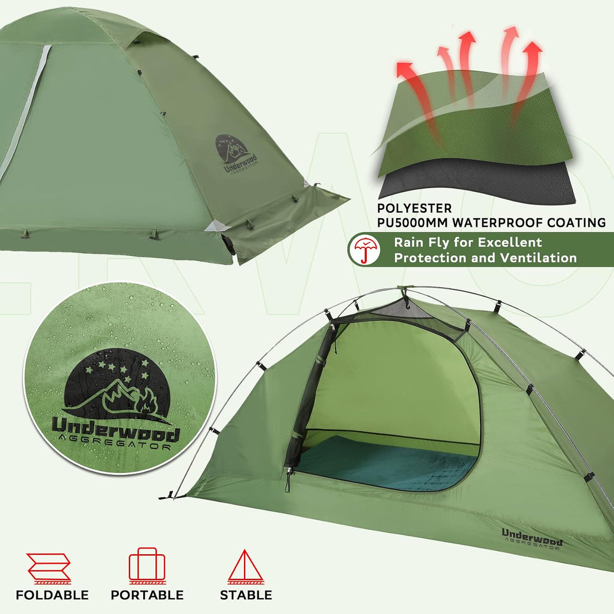 1/2 Person 4 Season Backpacking Tent, Lightweight Waterproof Winter Tent