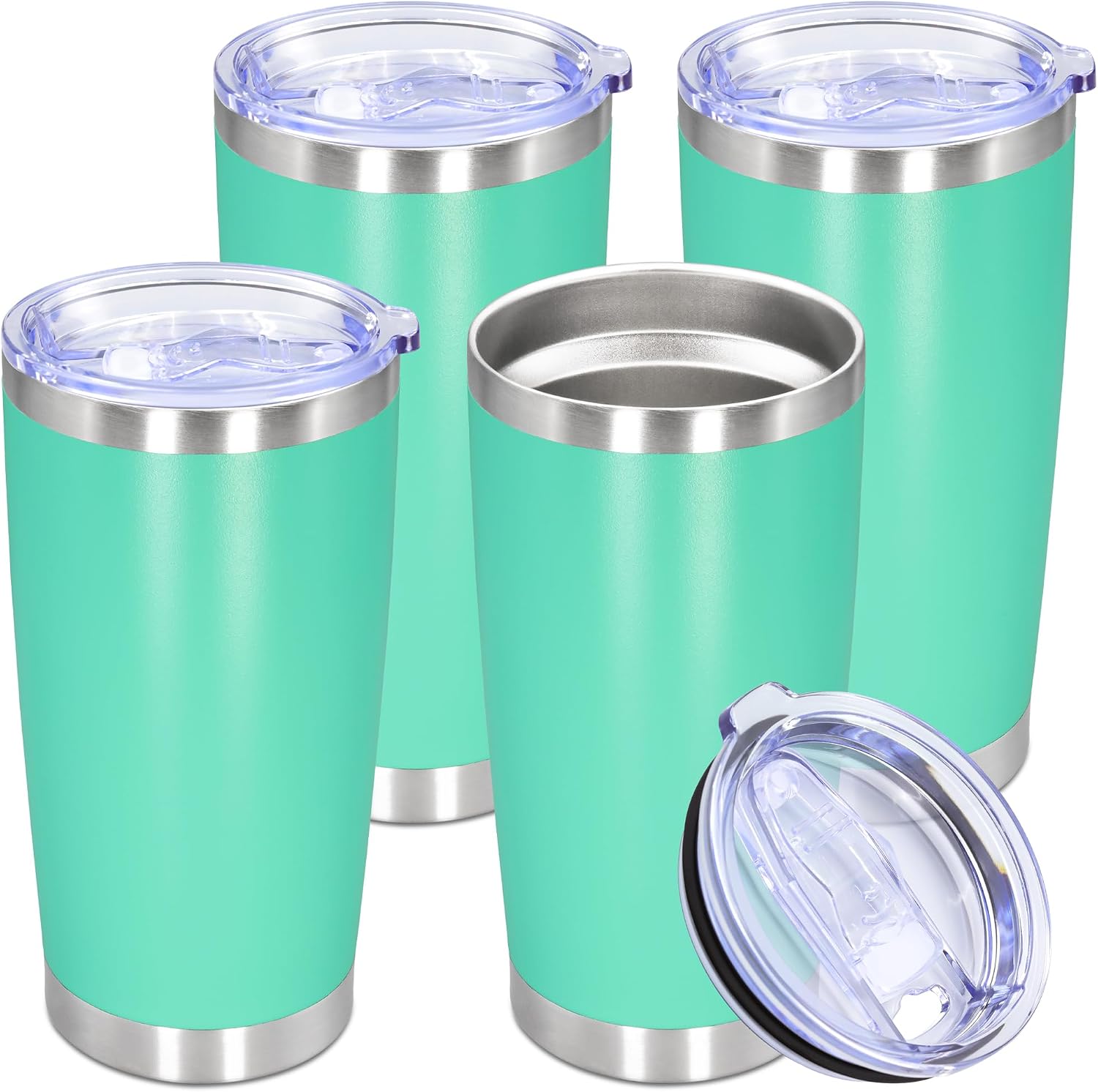 20oz Tumbler Stainless Steel Tumbler Coffee Tumbler with Lid Light Blue, 4P