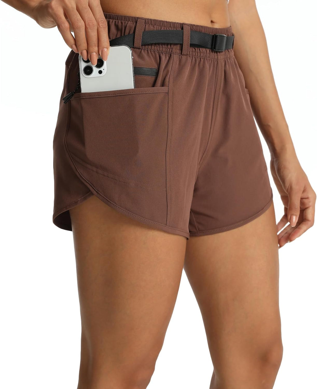 Women's Athletic Hiking Shorts with Liner Quick-Dry Workout Running Shorts