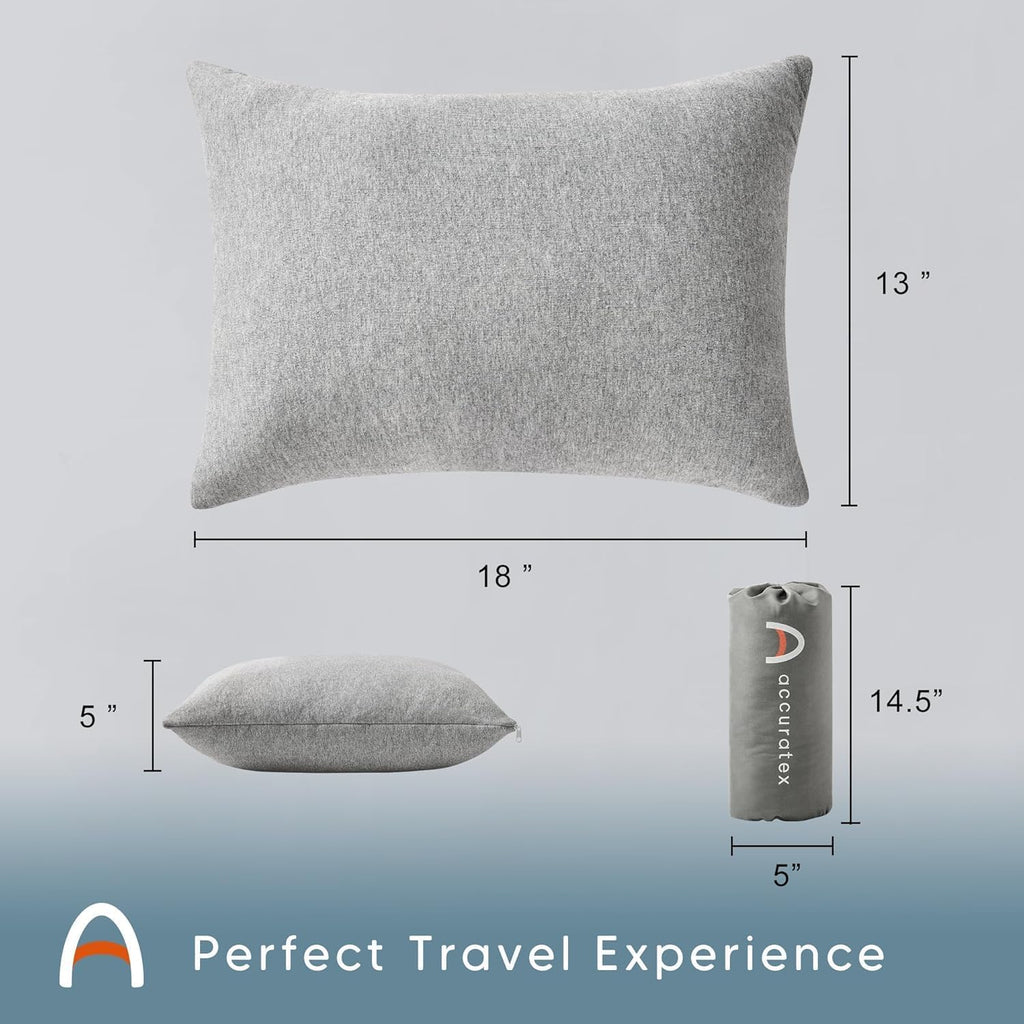 ACCURATEX Camping Pillow, Cotton Cover Compressible Travel Pillow,13x18