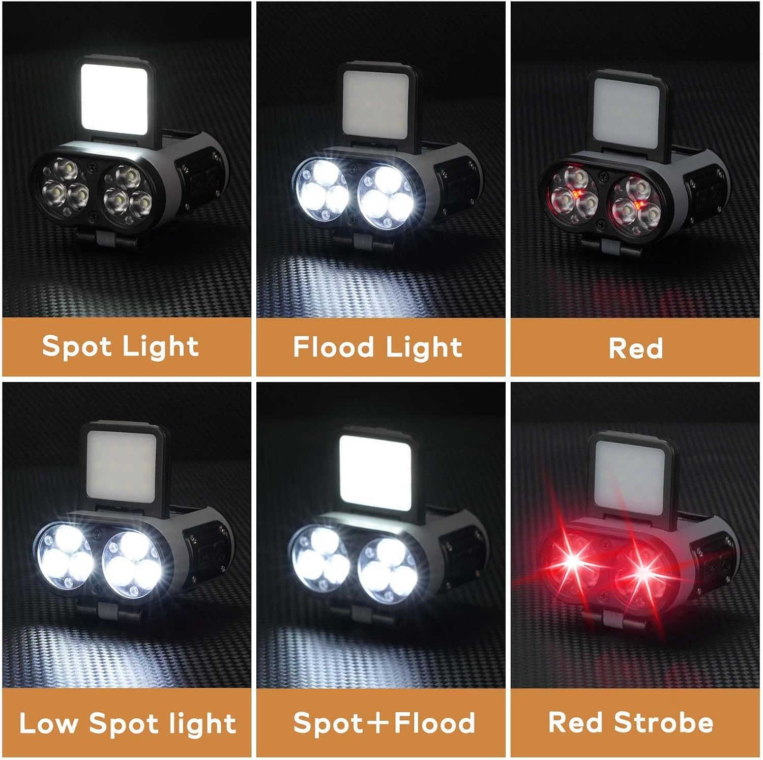 2 Pack LED Hard Hat Light, 900LM Rechargeable Dimmable Clip on Cap Lights