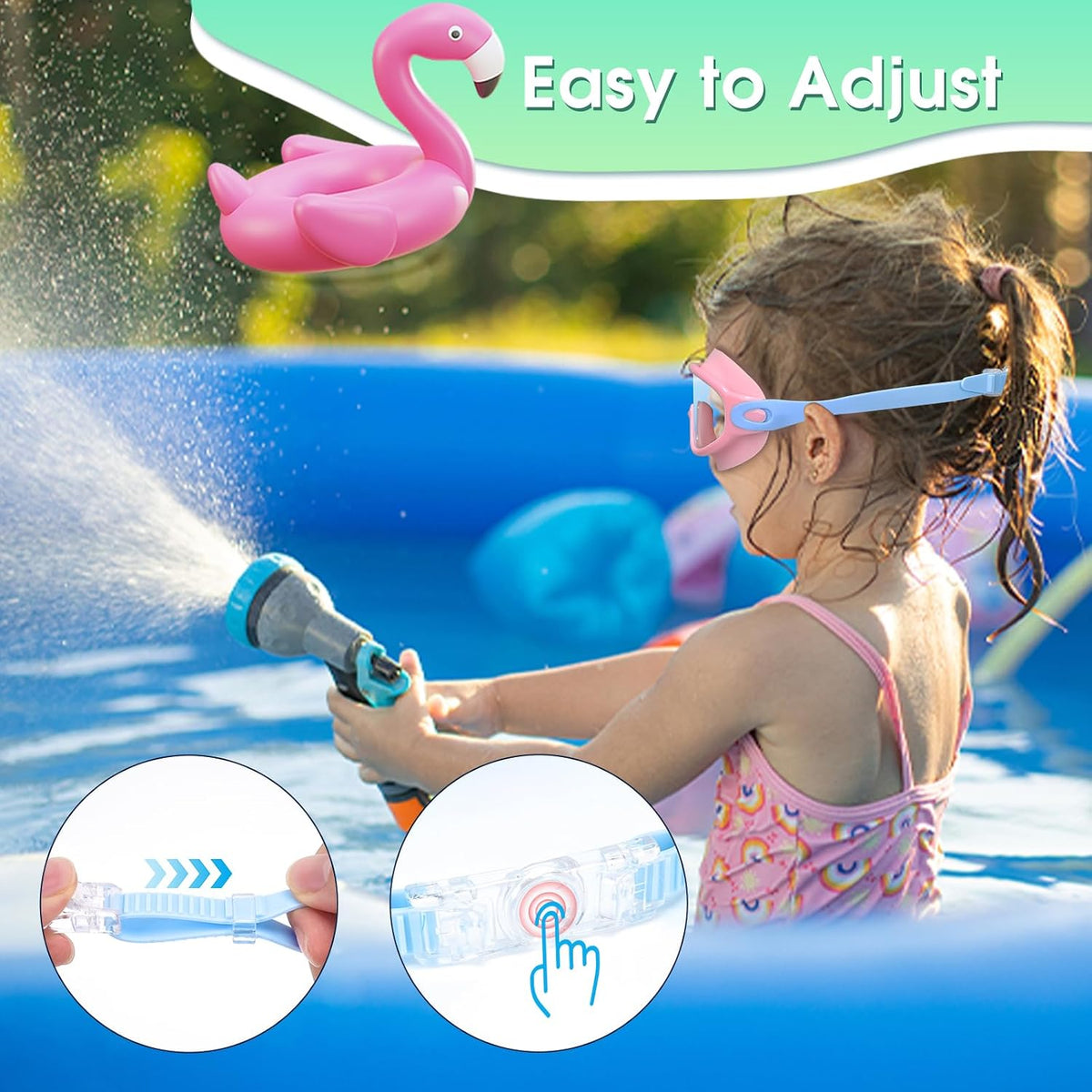 2 Pack Kids Swimming Goggles Anti-fog Swim Goggles Toddler Girls Boys 3-15