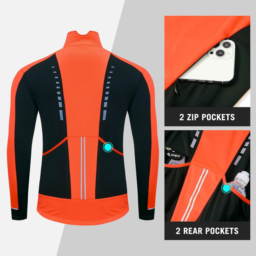 baleaf Men's Cycling Winter Jacket Windproof Softshell Thermal Warm Pockets