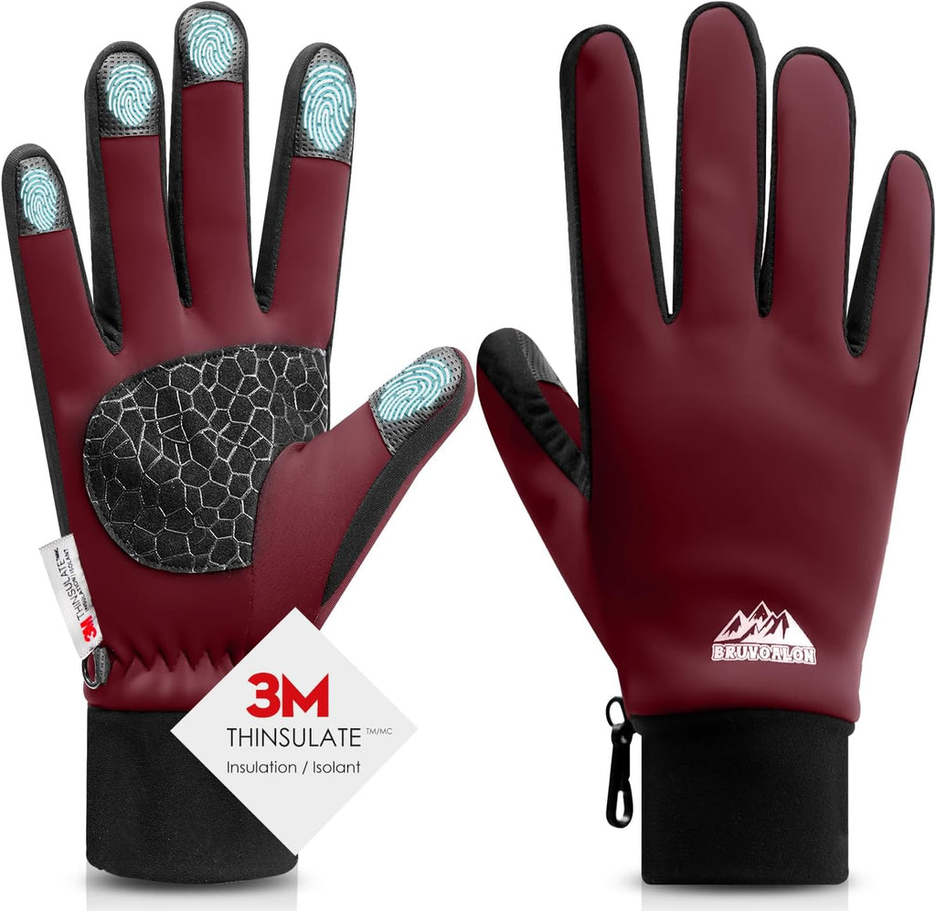 Bruvoalon Winter Gloves for Women & Men, 3M Thermal Insulation, Lycra Fabric, Touchscreen, Anti-Slip