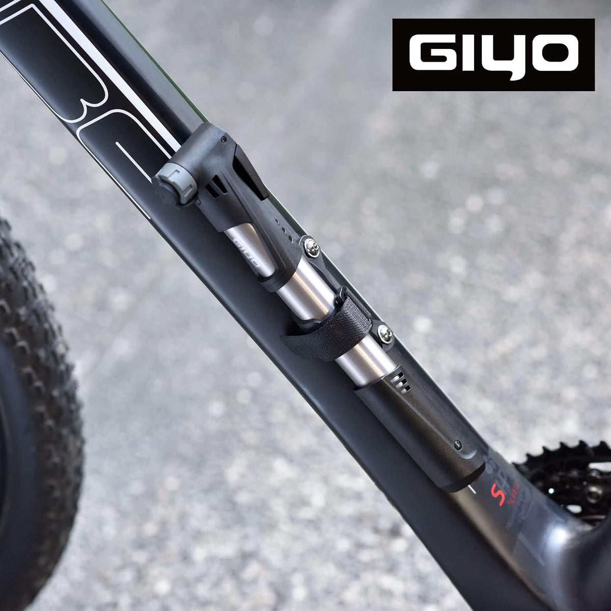 GIYO Bike Tire Pump | 2 Stage HP HV 120 PSI Max | Clever Valve Fits Presta & Schrader | for MTB & Road Frame Mounted (GP992) Taiwan Made