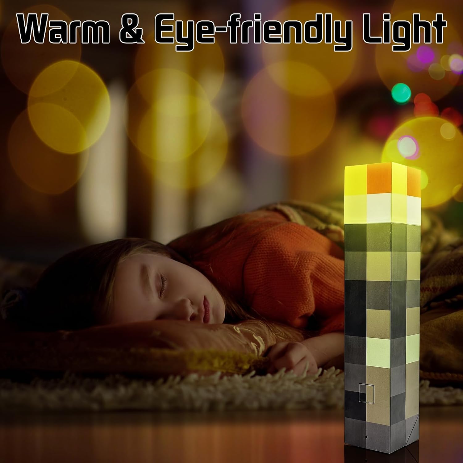 7-Color Wall Torch Lamp, Rechargeable Handheld Night Light for Room Decor