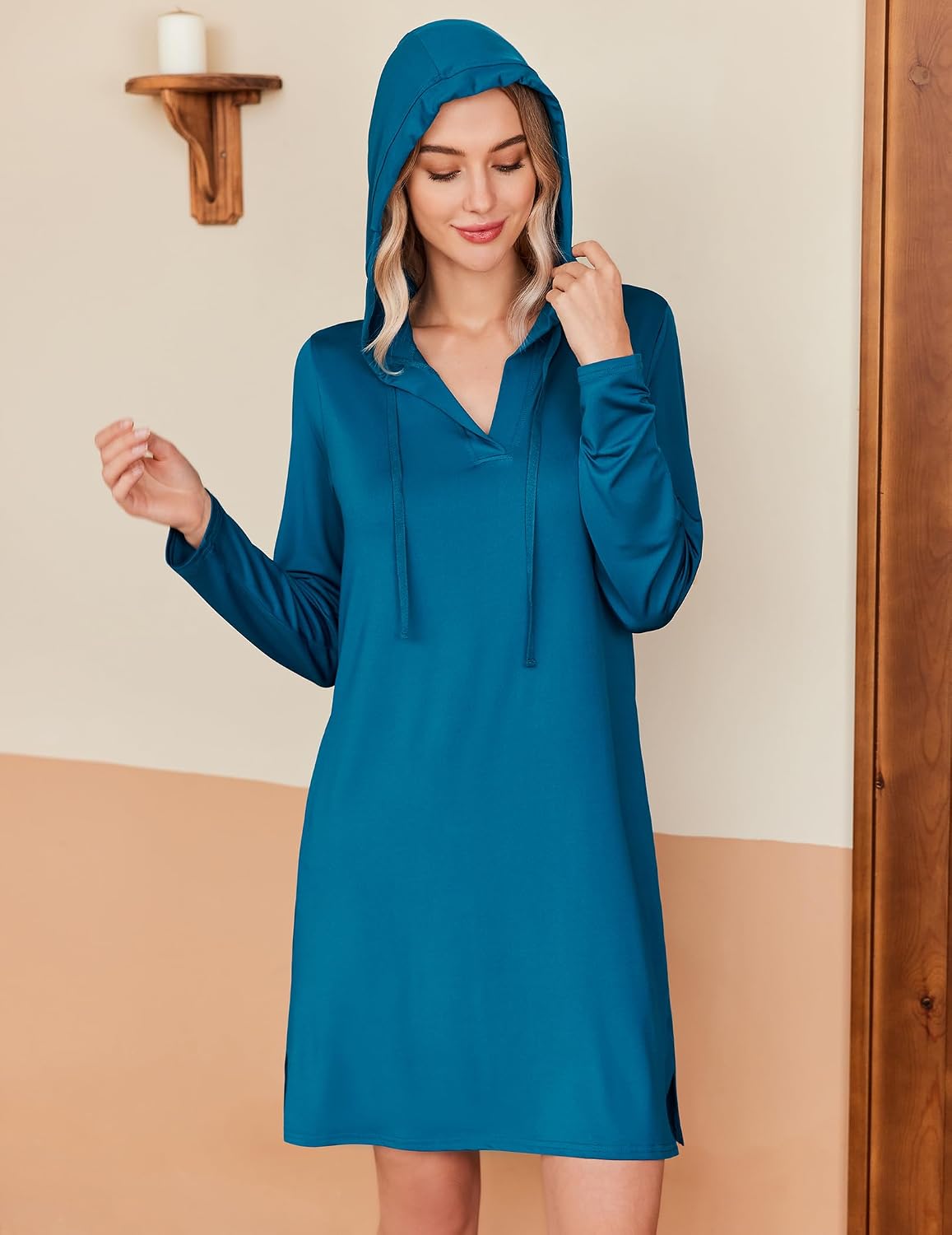 HOTOUCH Womens UPF 50+ Cover-Up Dress Beach SPF Sun Protection Long Sleeve Shirts Dress Lightweight Athletic UV Hoodie