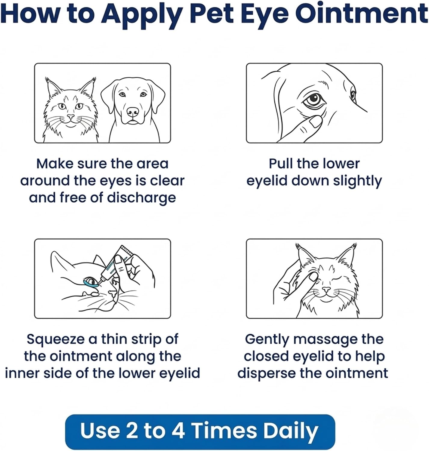 Pet Eye Cream – Vet-Formulated Dog Eye Infection Treatment, Pink Eye Relief, Conjunctivitis Relief, Dry Eyes &amp; Red Eye, Tear Stain Remover for Dogs, Cats, Cattle, Sheep, Horses – 1 Tube