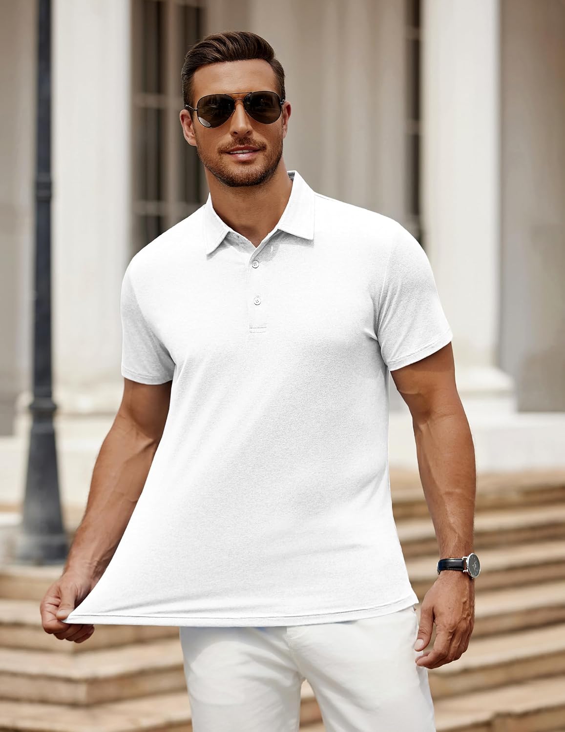 COOFANDY Men's Polo Shirt Golf Quick Dry Performance Short Sleeve Moisture Wicking Athletic Polo Collared Tennis T-Shirt