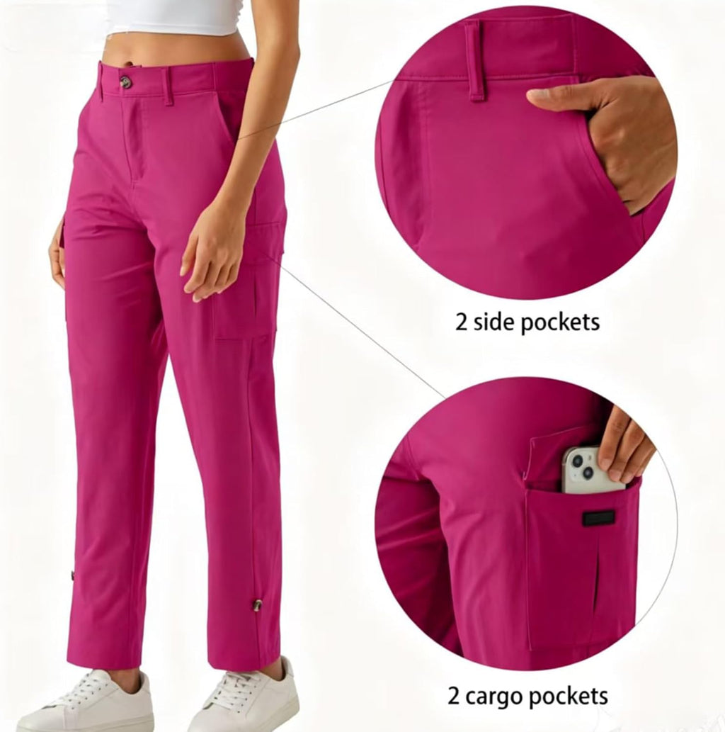 Women's Lightweight Hiking Work Cargo Pants with 5 Pockets Outdoor