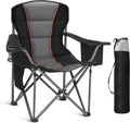 Heavy Duty Oversized Portable Folding Camping Chairs Support 450 LBS Black