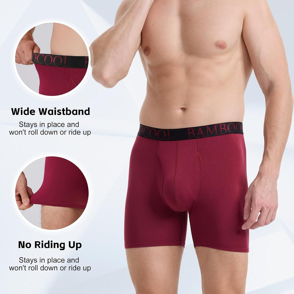 BAMBOO COOL Ultra Soft & breathable Mens Underwear Boxer Briefs Pack
