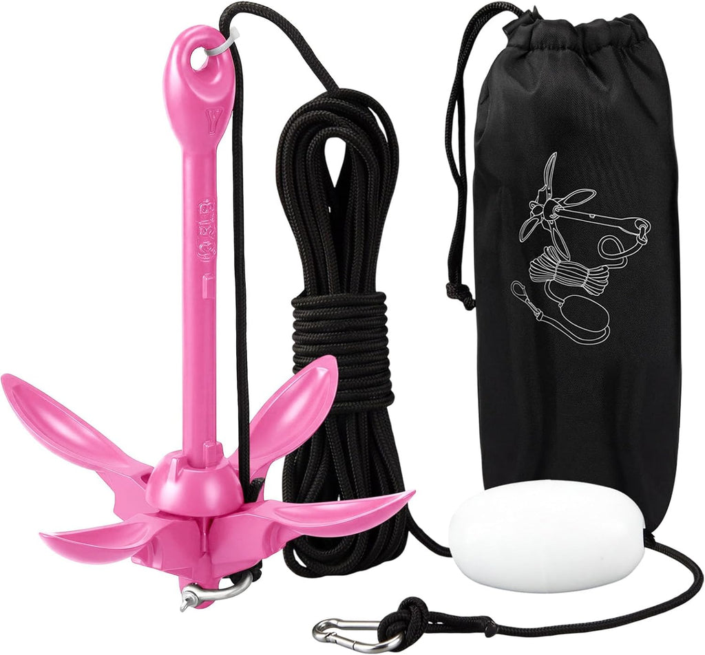 MorningRo Folding Grapnel Anchor Kit, Kayak 40ft Rope
